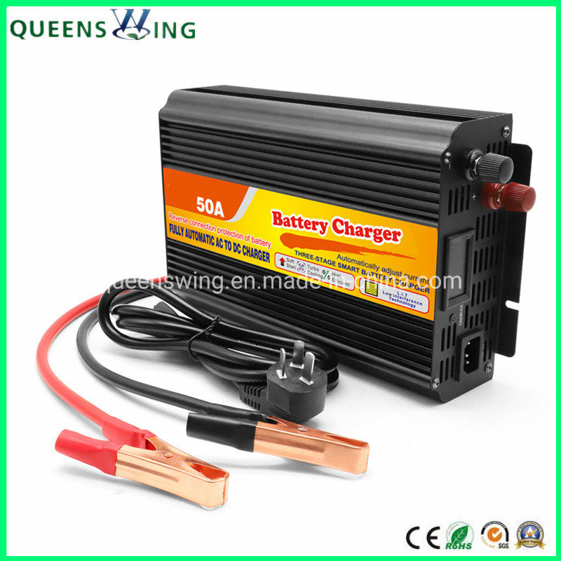 50A 12V Intelligent Power Battery Charger with Three-Phase Charging Mode (QW-50A)