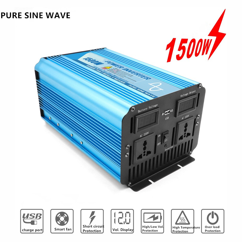 1500W DC to AC Pure Sine Wave Power Inverter