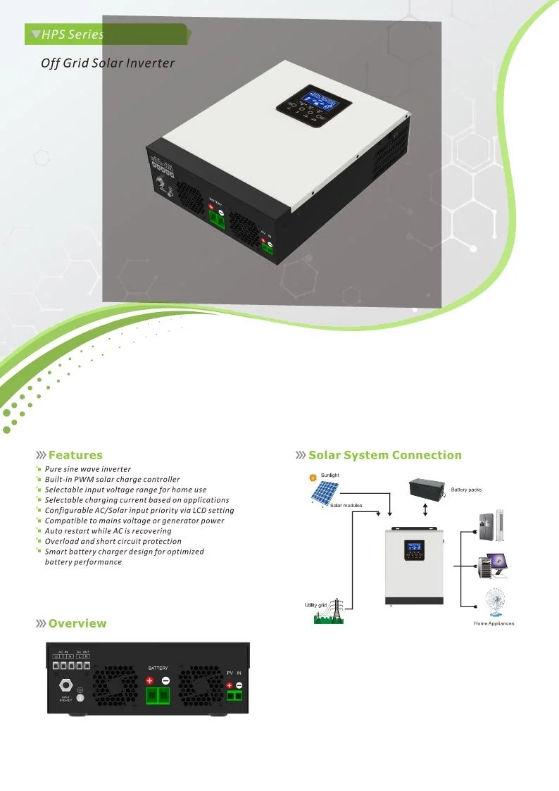 1.5kVA/1.2kw DC12V to AC230V Solar Power Inverter with 50A Solar